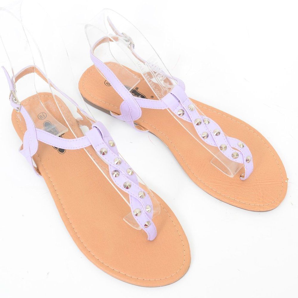 NEW Karyn's Collection Purple Spike Flip Flop Thong Sandals Size 8.5